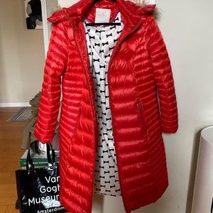 Kate Spade Red Puffer Long Coat
